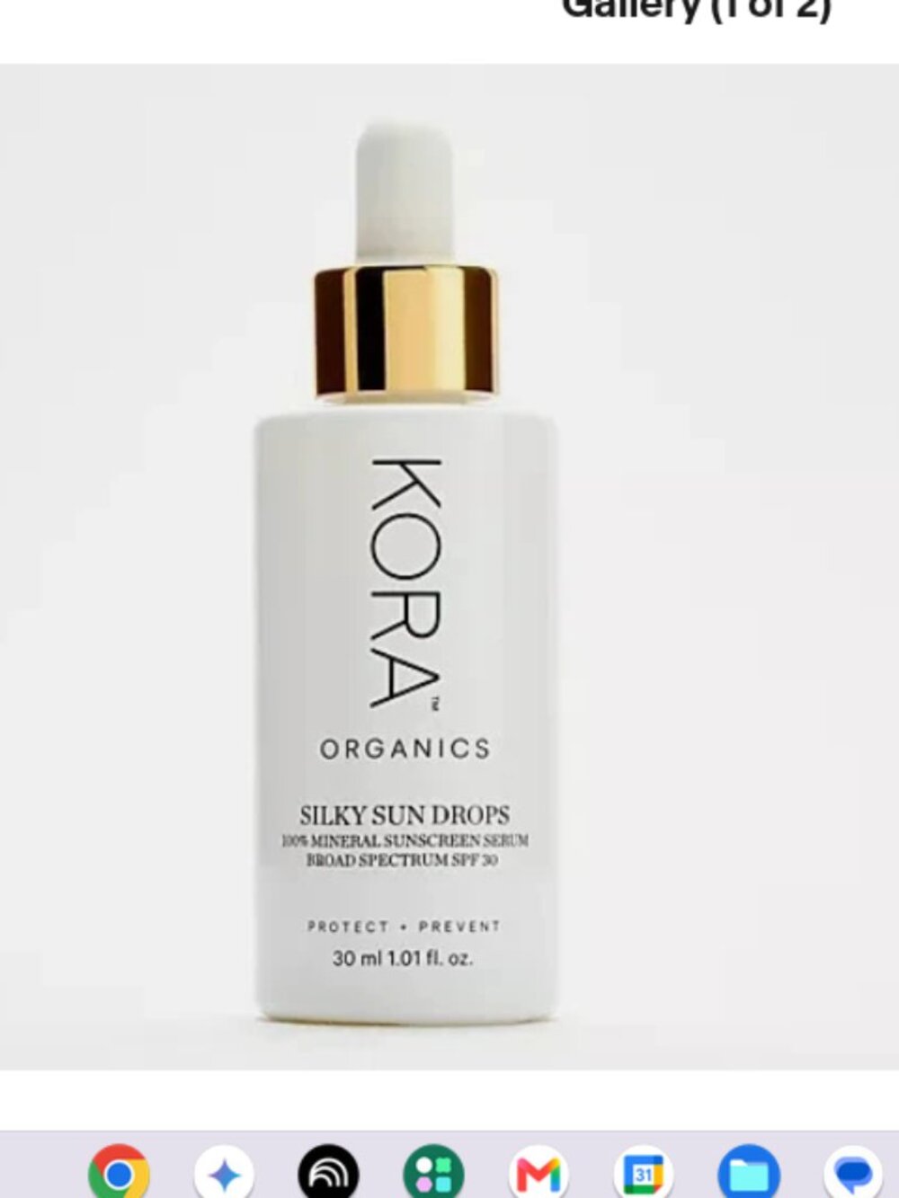 KORA Organics Silky Sun Drops 100% Mineral Sunscreen Serum-NEW-A701162